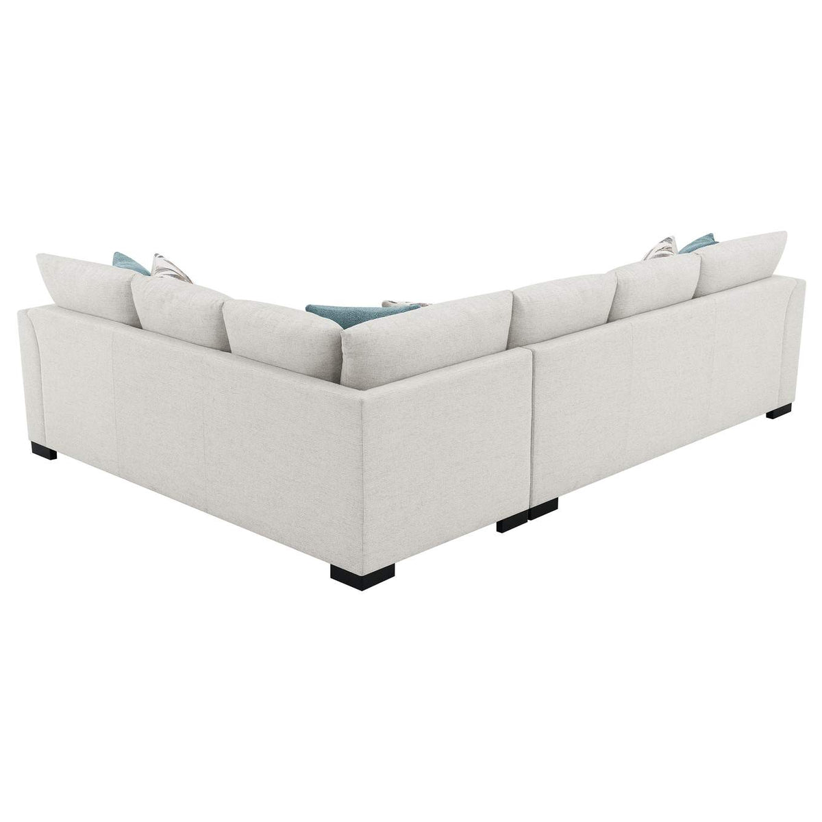 500818 Ashford Chenille Upholstered Sleeper Sectional Sofa Greige
