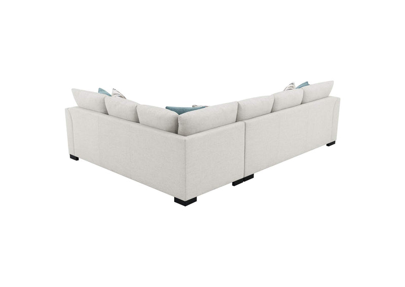500818 Ashford Chenille Upholstered Sleeper Sectional Sofa Greige