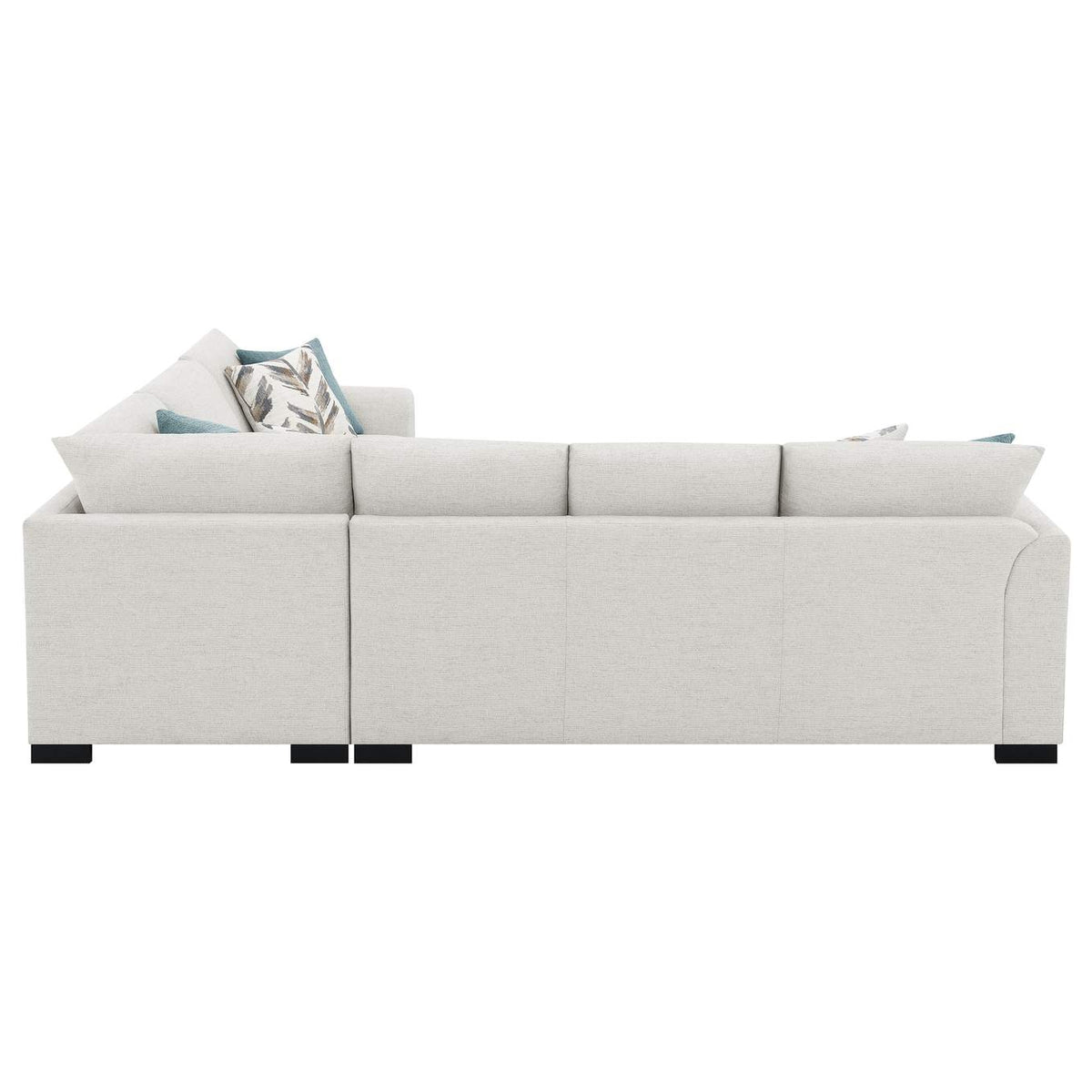 500818 Ashford Chenille Upholstered Sleeper Sectional Sofa Greige