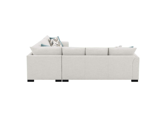500818 Ashford Chenille Upholstered Sleeper Sectional Sofa Greige