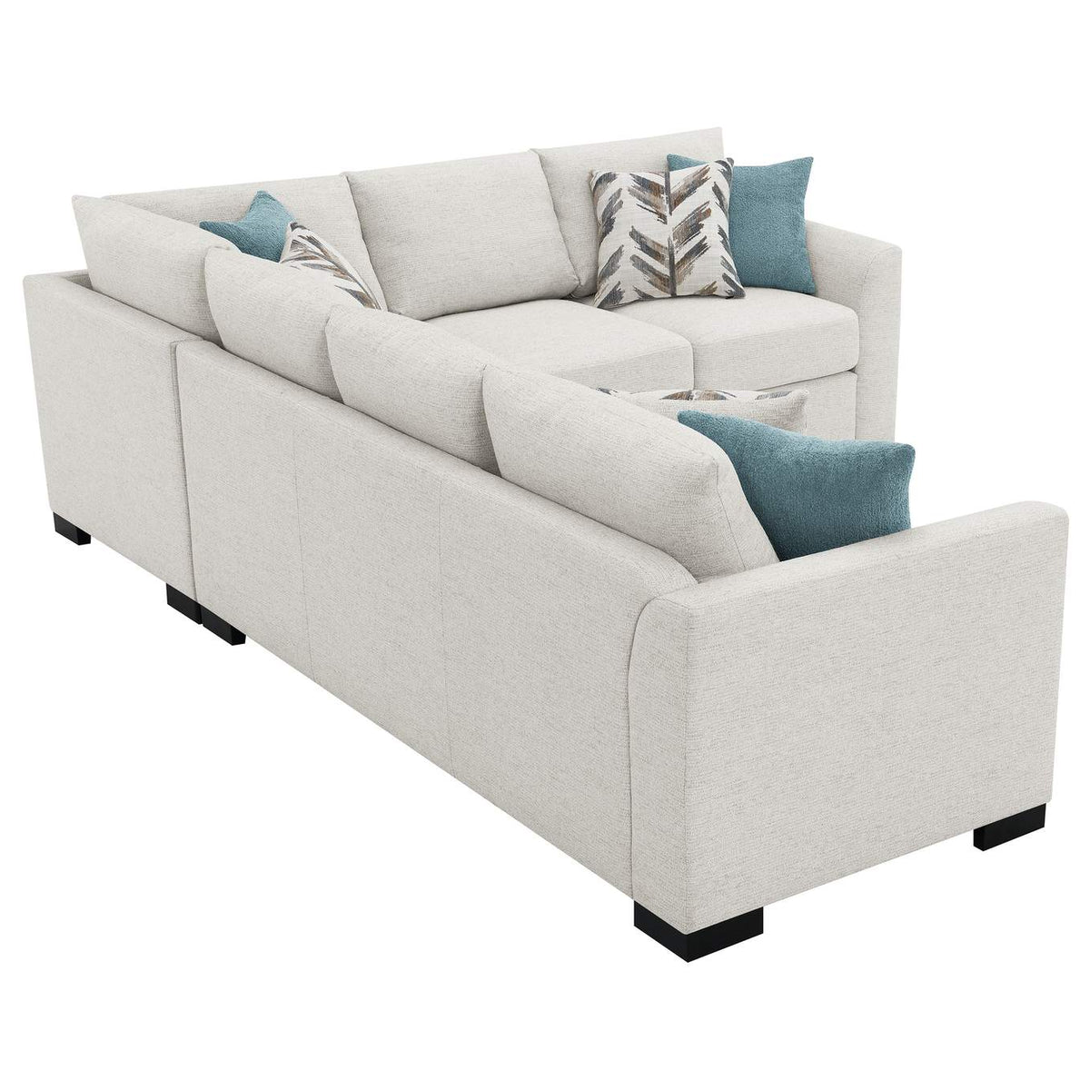 500818 Ashford Chenille Upholstered Sleeper Sectional Sofa Greige
