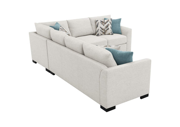 500818 Ashford Chenille Upholstered Sleeper Sectional Sofa Greige