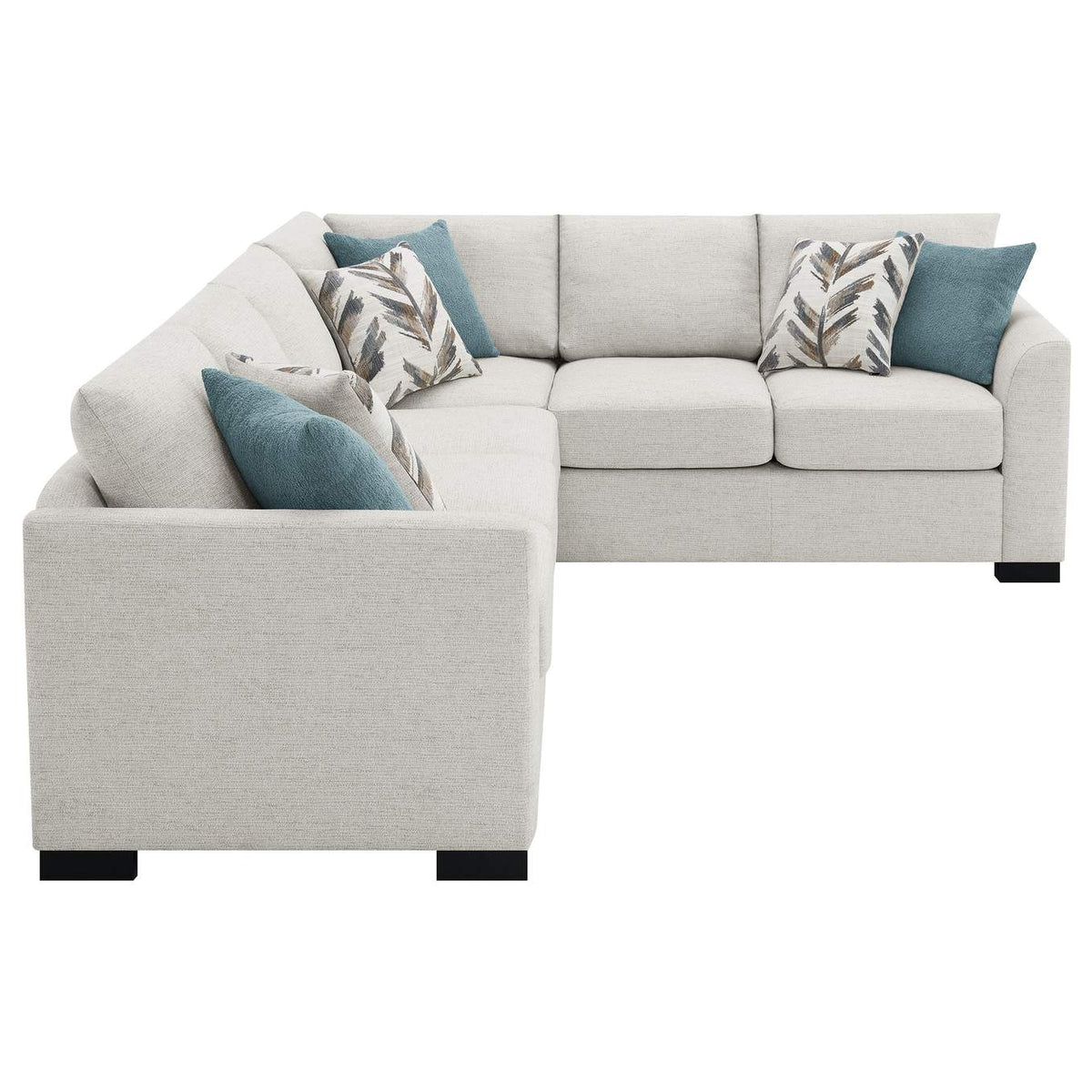 500818 Ashford Chenille Upholstered Sleeper Sectional Sofa Greige
