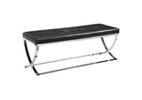 Walton Leatherette Upholstered Tufted Accent Bench Black