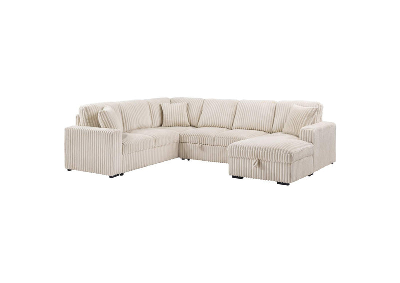 501205 Devonshire Sleeper Sectional Sofa Storage Chaise Camel