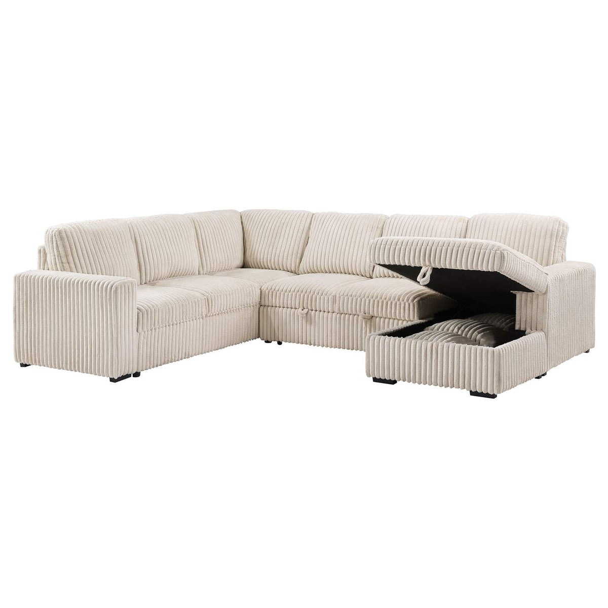 501205 Devonshire Sleeper Sectional Sofa Storage Chaise Camel