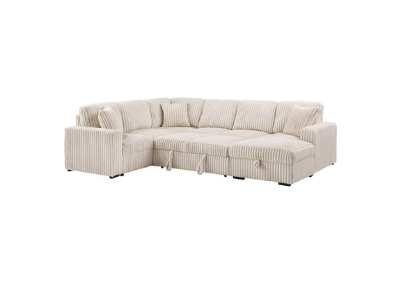 501205 Devonshire Sleeper Sectional Sofa Storage Chaise Camel