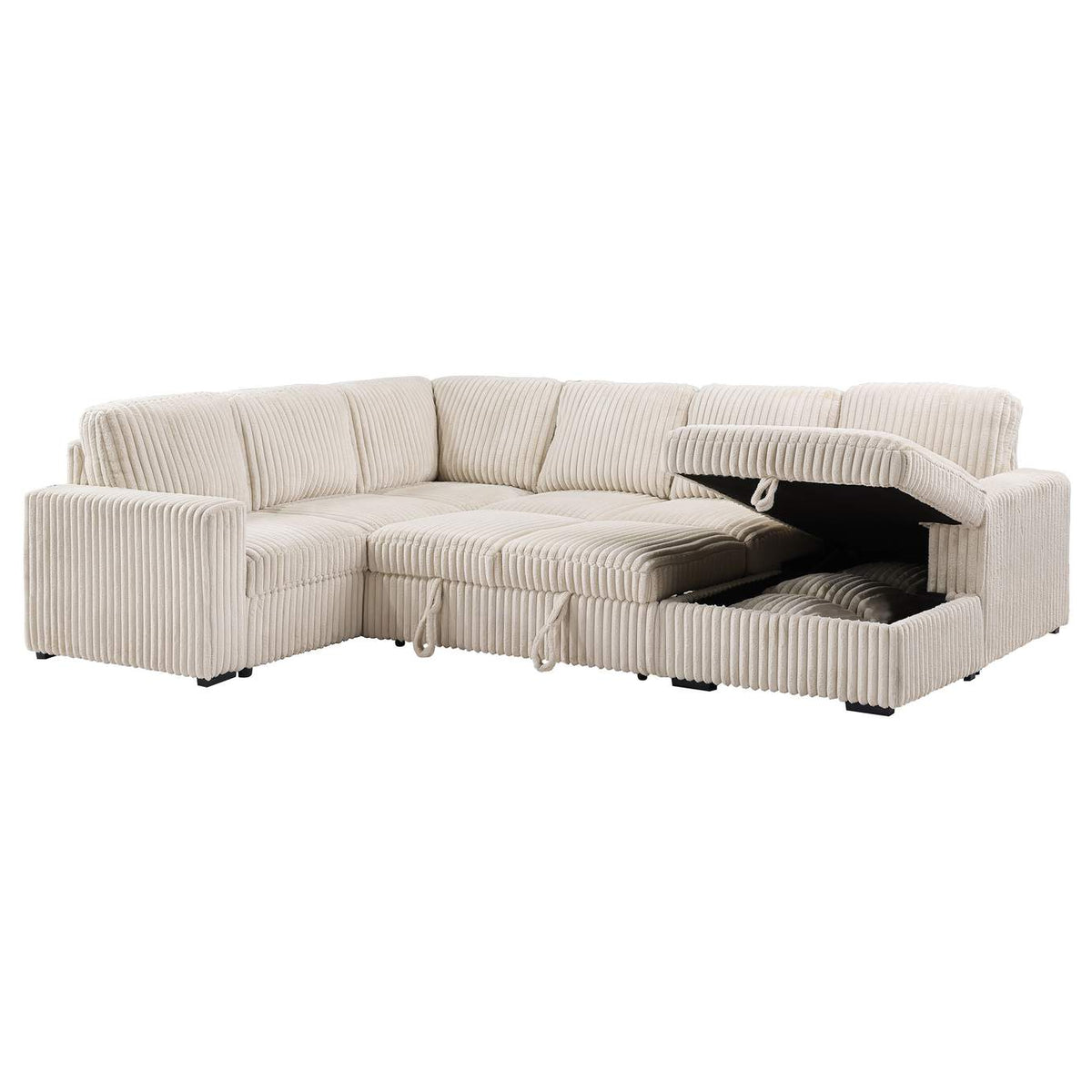 501205 Devonshire Sleeper Sectional Sofa Storage Chaise Camel