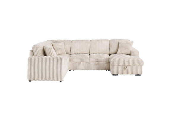 501205 Devonshire Sleeper Sectional Sofa Storage Chaise Camel