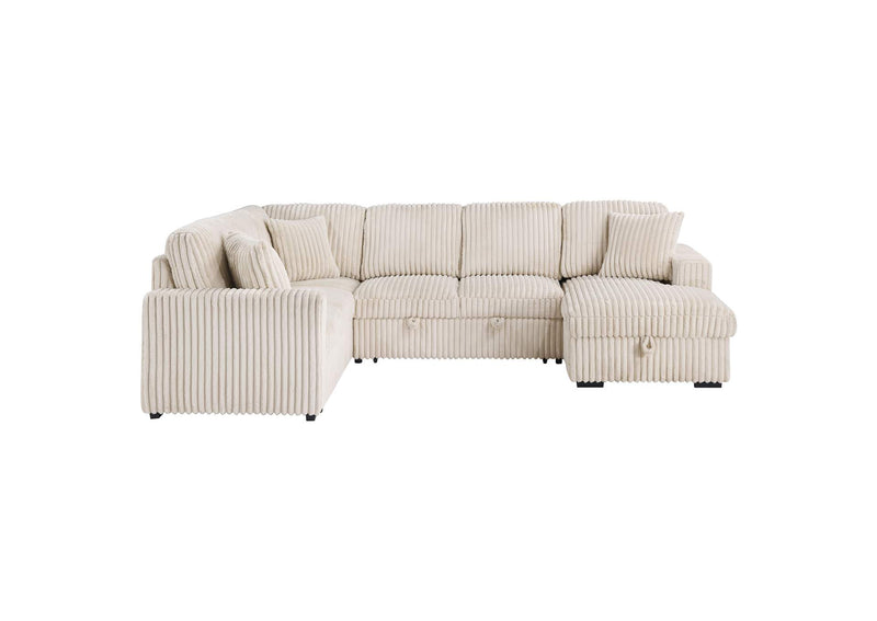 501205 Devonshire Sleeper Sectional Sofa Storage Chaise Camel