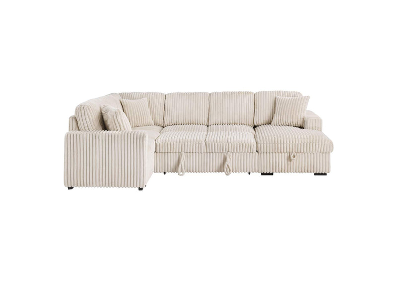 501205 Devonshire Sleeper Sectional Sofa Storage Chaise Camel