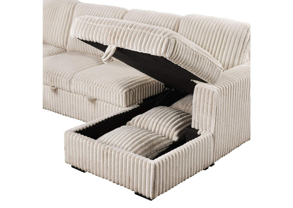 501205 Devonshire Sleeper Sectional Sofa Storage Chaise Camel