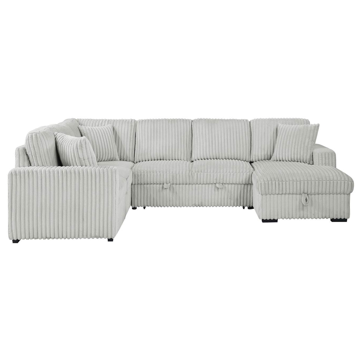 501208 Devonshire Sleeper Sectional Sofa Storage Chaise Grey