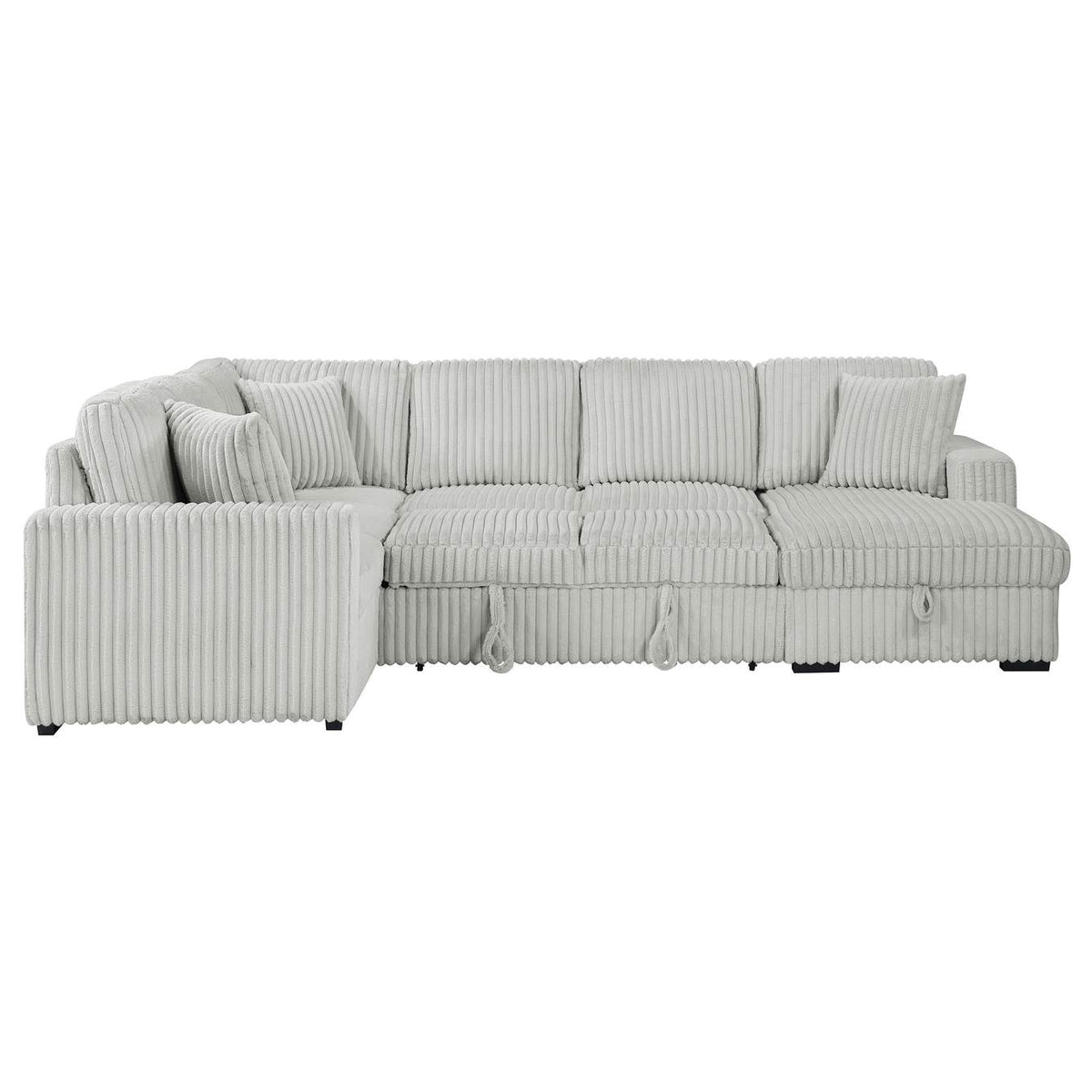 501208 Devonshire Sleeper Sectional Sofa Storage Chaise Grey