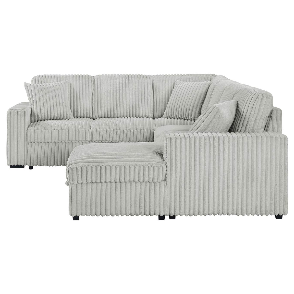 501208 Devonshire Sleeper Sectional Sofa Storage Chaise Grey