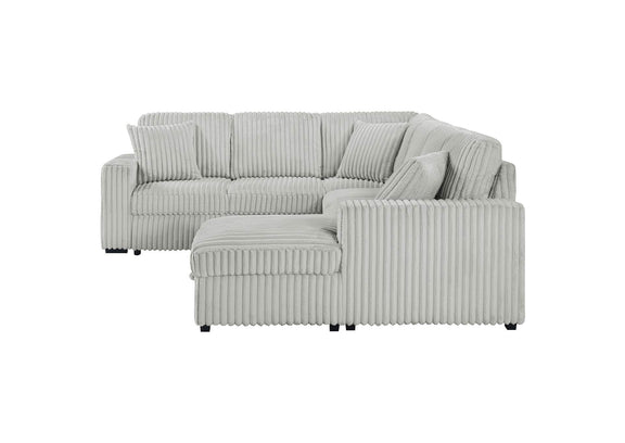 501208 Devonshire Sleeper Sectional Sofa Storage Chaise Grey