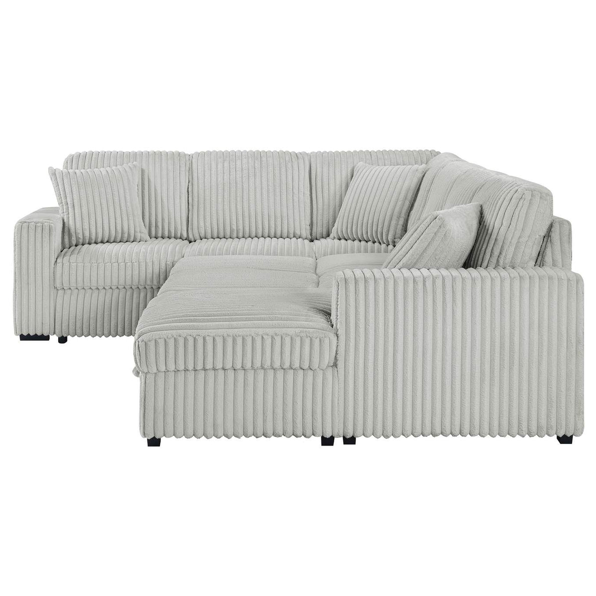 501208 Devonshire Sleeper Sectional Sofa Storage Chaise Grey