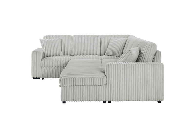 501208 Devonshire Sleeper Sectional Sofa Storage Chaise Grey