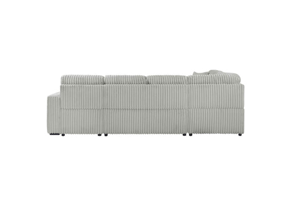 501208 Devonshire Sleeper Sectional Sofa Storage Chaise Grey