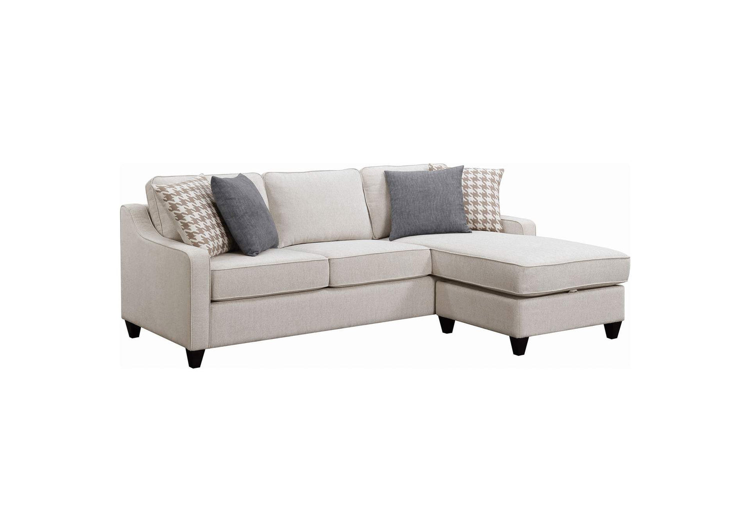 Mcloughlin Upholstered Sloped Arm Sectional Sofa Platinum