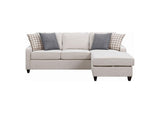 501840 Mcloughlin Upholstered Sloped Arm Sectional Sofa Platinum