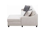 501840 Mcloughlin Upholstered Sloped Arm Sectional Sofa Platinum