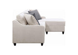 501840 Mcloughlin Upholstered Sloped Arm Sectional Sofa Platinum