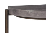 A89423 Lyon Semi - Circular Natural Concrete And Metal Console Table