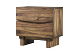 8C7981 Ocean Two Drawer Solid Wood Nightstand In Natural Sengon