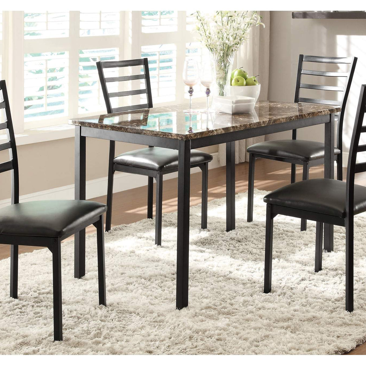 5038-48 Flannery Dining Table, Faux Marble Top