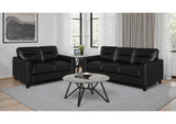 504664-S2 Scotland 2-piece Faux Leather Upholstered Sofa Set Black