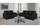 504664-S2 Scotland 2-piece Faux Leather Upholstered Sofa Set Black