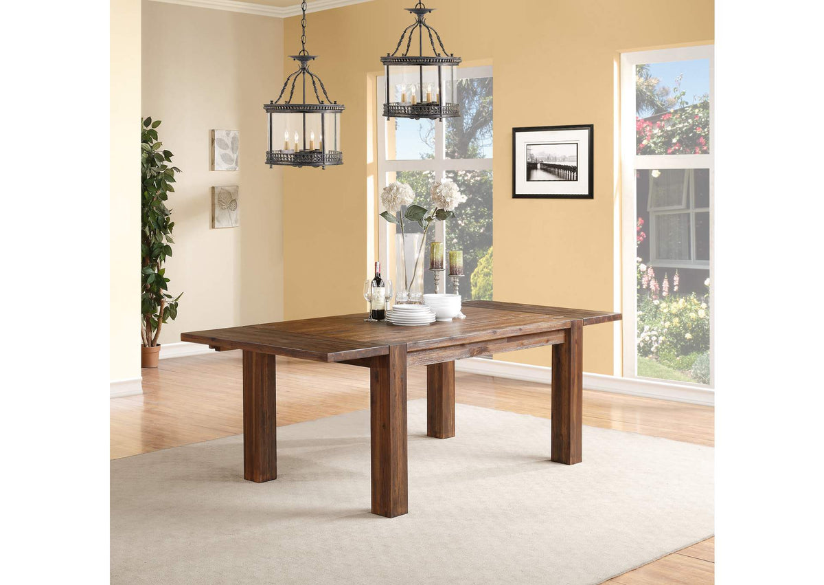 3F4161 Meadow Solid Wood Extending Dining Table In Brick Brown