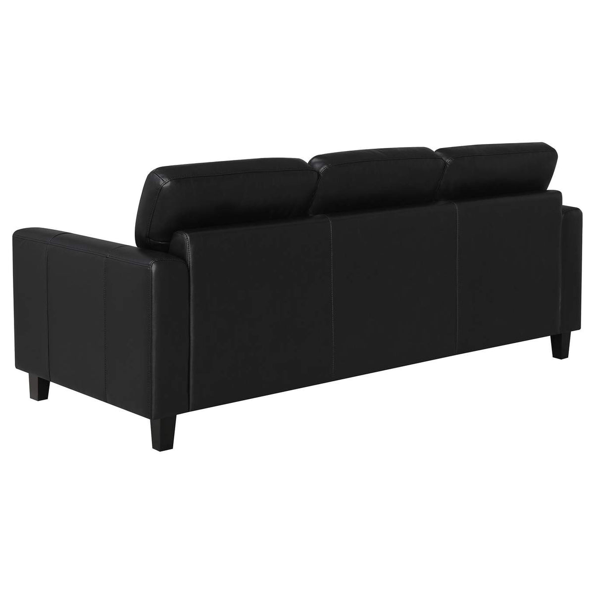 504664-S2 Scotland 2-piece Faux Leather Upholstered Sofa Set Black