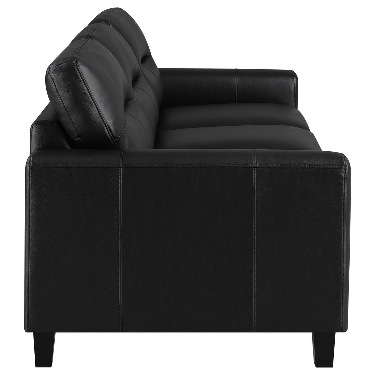 504664-S2 Scotland 2-piece Faux Leather Upholstered Sofa Set Black