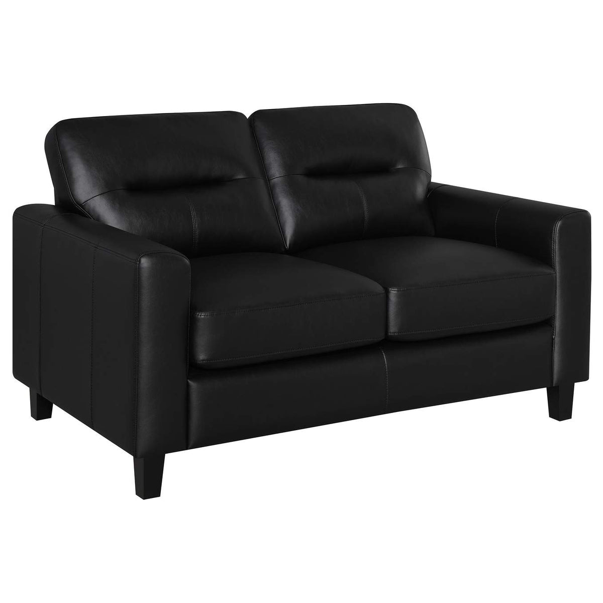 504664-S2 Scotland 2-piece Faux Leather Upholstered Sofa Set Black