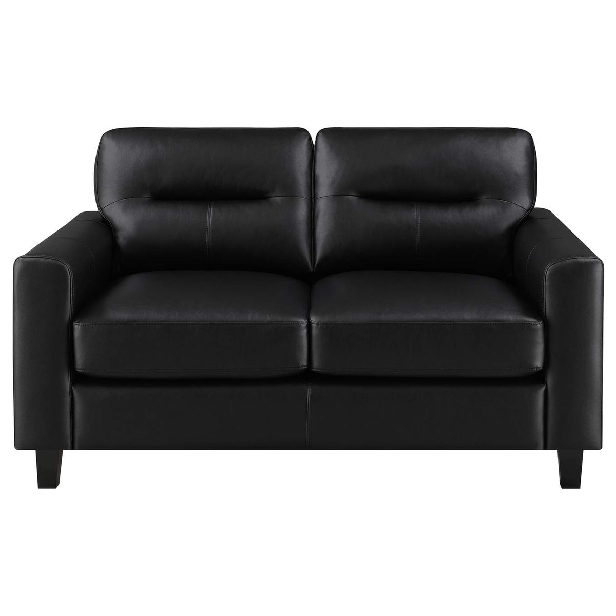 504664-S2 Scotland 2-piece Faux Leather Upholstered Sofa Set Black