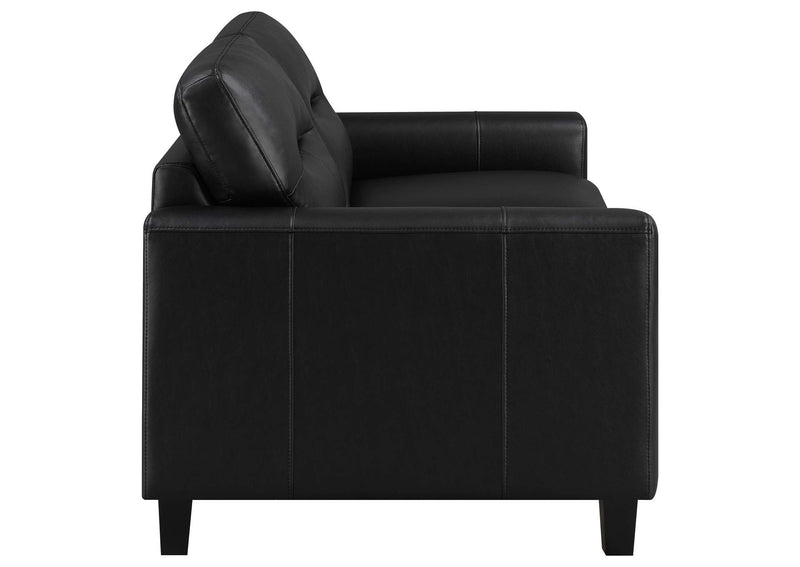 504664-S2 Scotland 2-piece Faux Leather Upholstered Sofa Set Black