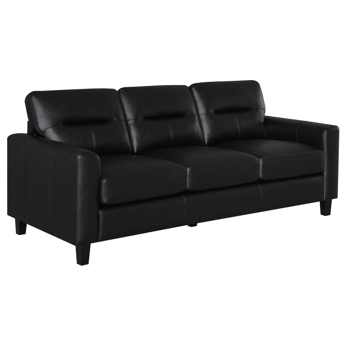 504664-S3 Scotland 3-piece Faux Leather Upholstered Sofa Set Black