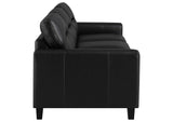 504664-S3 Scotland 3-piece Faux Leather Upholstered Sofa Set Black