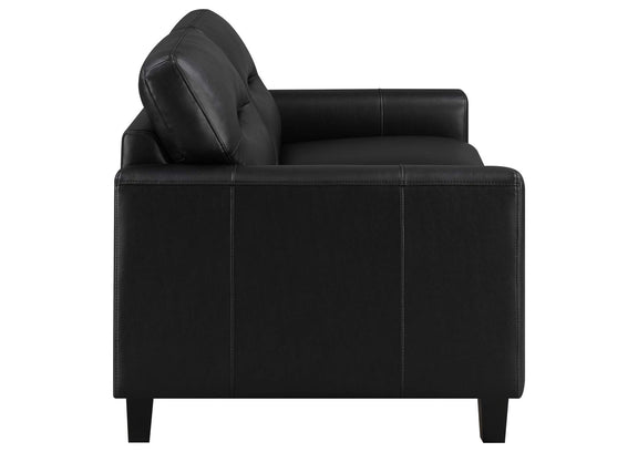 504664-S3 Scotland 3-piece Faux Leather Upholstered Sofa Set Black