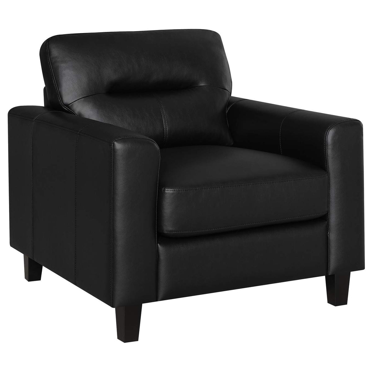 504664-S3 Scotland 3-piece Faux Leather Upholstered Sofa Set Black