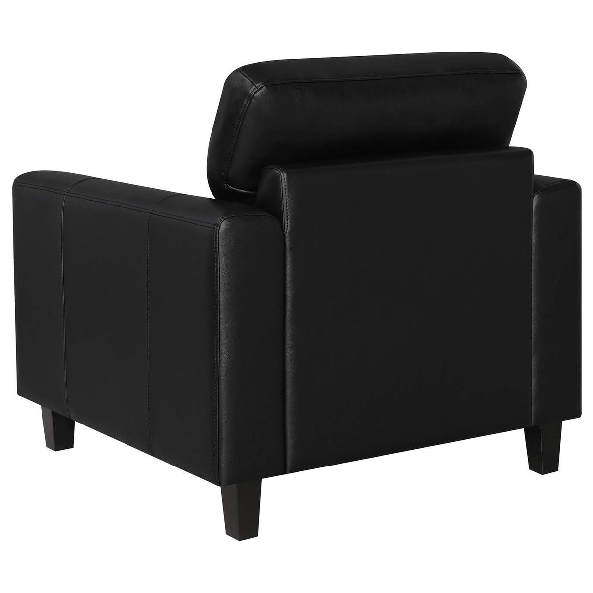 504664-S3 Scotland 3-piece Faux Leather Upholstered Sofa Set Black