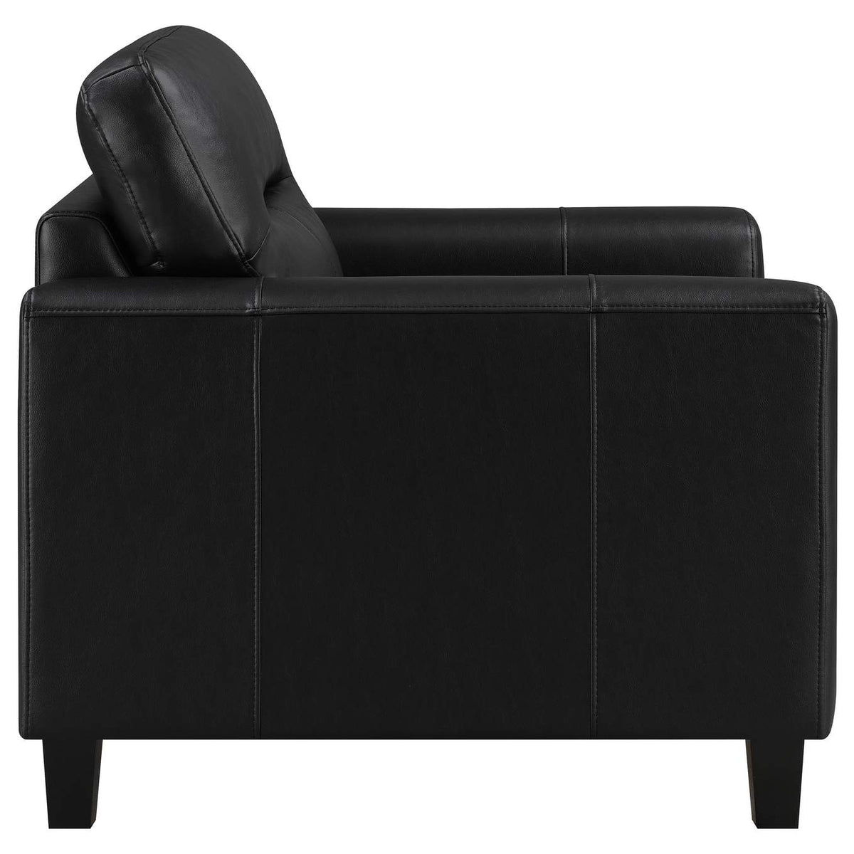 504664-S3 Scotland 3-piece Faux Leather Upholstered Sofa Set Black