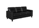 504664 Scotland Faux Leather Upholstered Track Arm Sofa Black