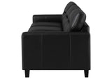 504664 Scotland Faux Leather Upholstered Track Arm Sofa Black