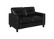 504665 Scotland Faux Leather Upholstered Track Arm Loveseat Black