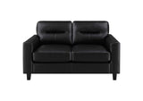 504665 Scotland Faux Leather Upholstered Track Arm Loveseat Black