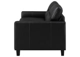 504665 Scotland Faux Leather Upholstered Track Arm Loveseat Black
