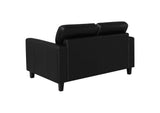 504665 Scotland Faux Leather Upholstered Track Arm Loveseat Black